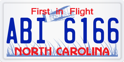 NC license plate ABI6166