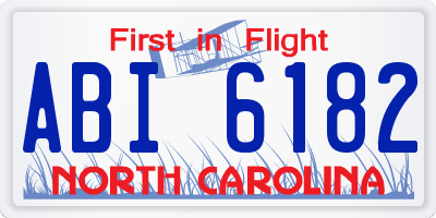 NC license plate ABI6182