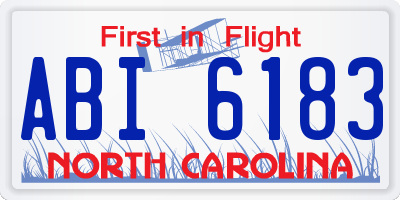 NC license plate ABI6183