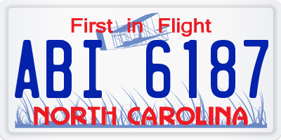 NC license plate ABI6187