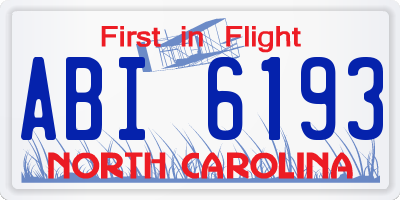 NC license plate ABI6193
