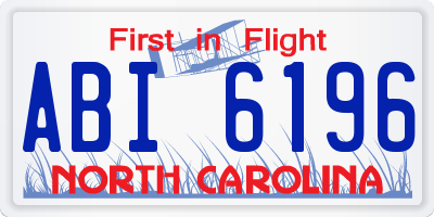 NC license plate ABI6196