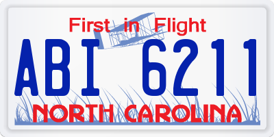 NC license plate ABI6211