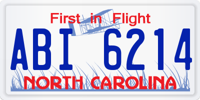 NC license plate ABI6214