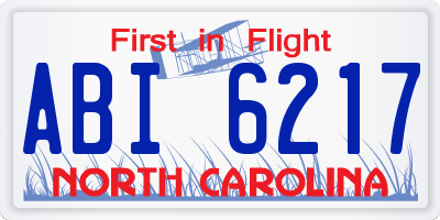 NC license plate ABI6217