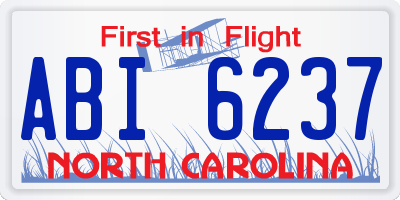 NC license plate ABI6237