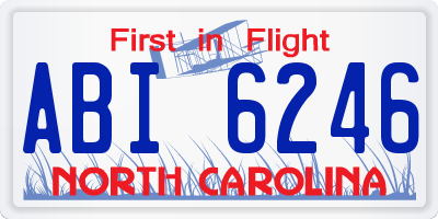 NC license plate ABI6246