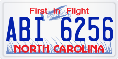 NC license plate ABI6256