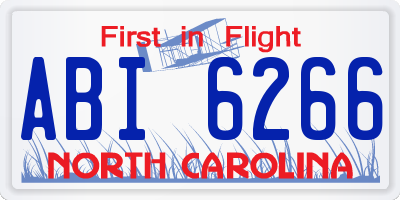 NC license plate ABI6266