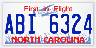 NC license plate ABI6324