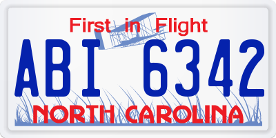 NC license plate ABI6342