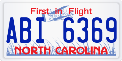 NC license plate ABI6369