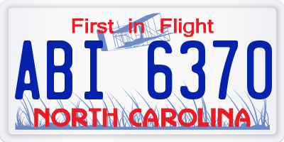 NC license plate ABI6370