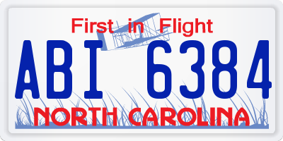 NC license plate ABI6384