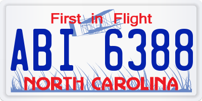 NC license plate ABI6388