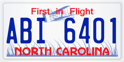 NC license plate ABI6401