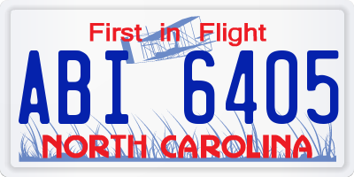 NC license plate ABI6405