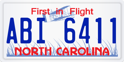 NC license plate ABI6411