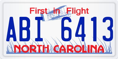 NC license plate ABI6413