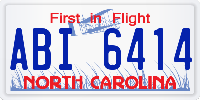 NC license plate ABI6414