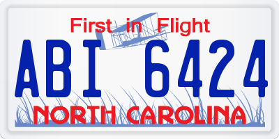 NC license plate ABI6424