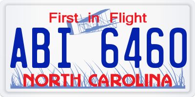 NC license plate ABI6460