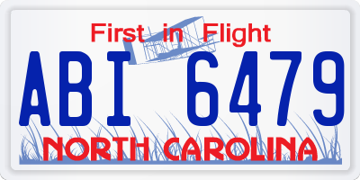 NC license plate ABI6479
