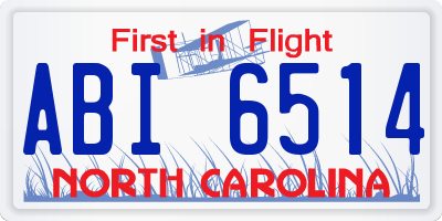 NC license plate ABI6514