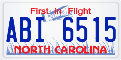 NC license plate ABI6515