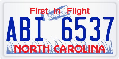 NC license plate ABI6537