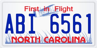 NC license plate ABI6561