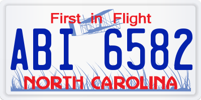 NC license plate ABI6582
