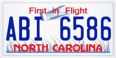 NC license plate ABI6586