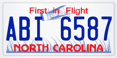 NC license plate ABI6587