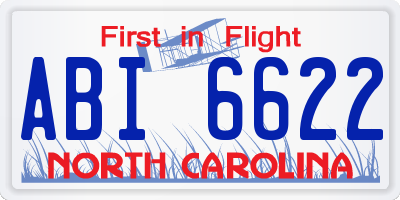 NC license plate ABI6622