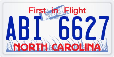 NC license plate ABI6627
