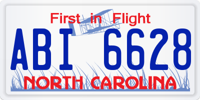 NC license plate ABI6628