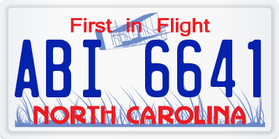 NC license plate ABI6641