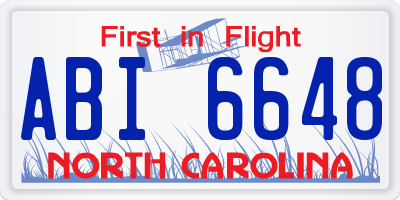 NC license plate ABI6648