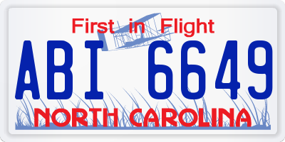 NC license plate ABI6649