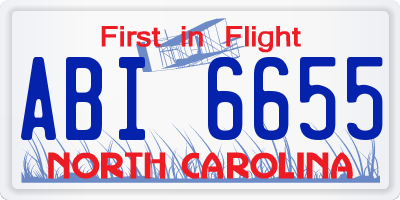 NC license plate ABI6655