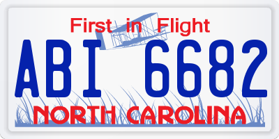 NC license plate ABI6682