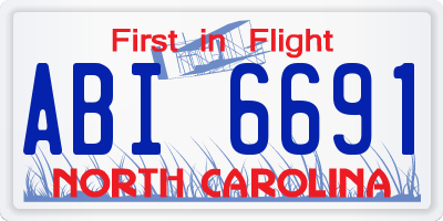 NC license plate ABI6691