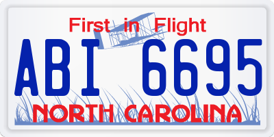 NC license plate ABI6695