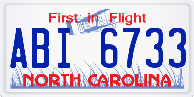 NC license plate ABI6733