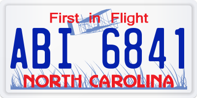 NC license plate ABI6841