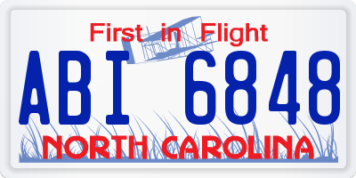 NC license plate ABI6848