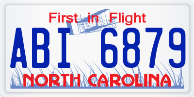 NC license plate ABI6879