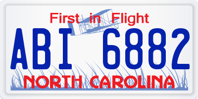 NC license plate ABI6882