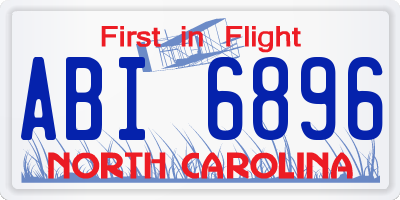 NC license plate ABI6896